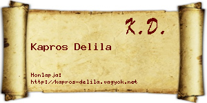 Kapros Delila névjegykártya